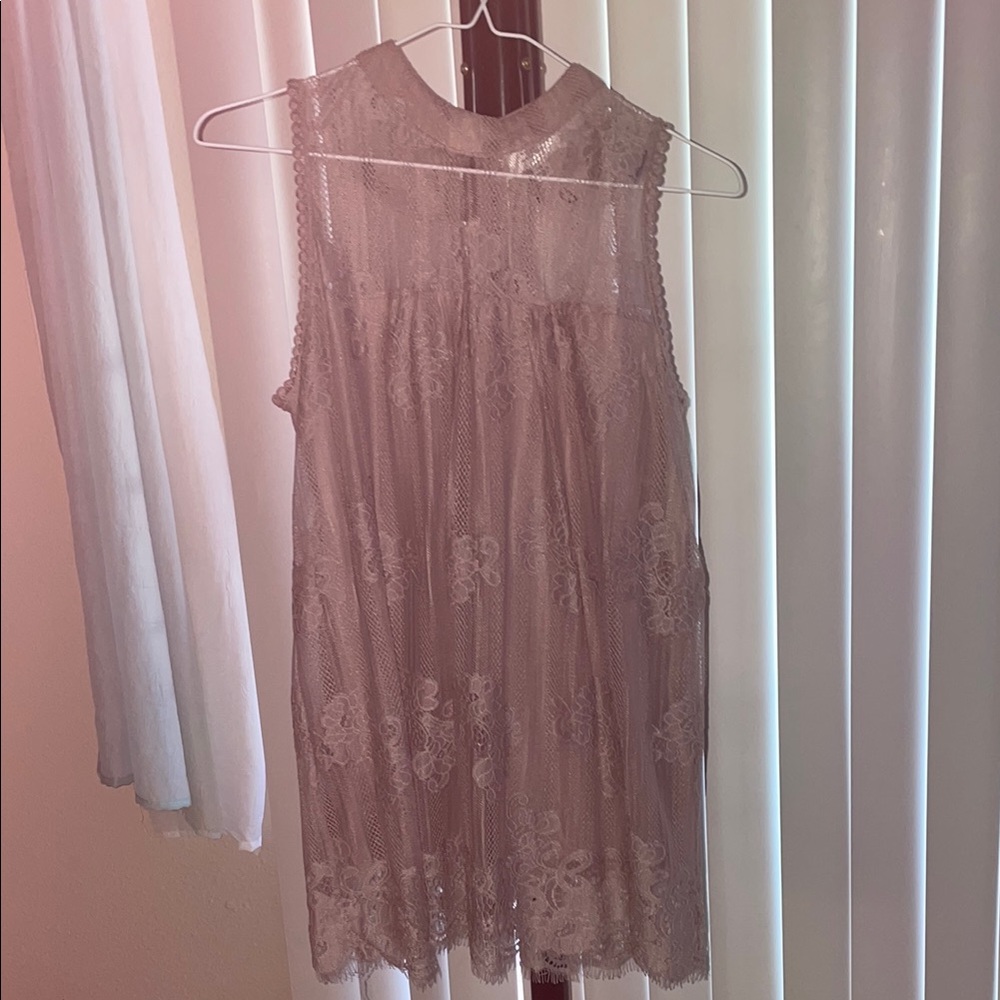 Gray Pleated Mandarin Collar Blouse